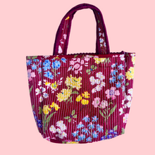 THE MINI TOTE [BURGUNDY GINGHAM + WILD FLOWER BURGUNDY]
