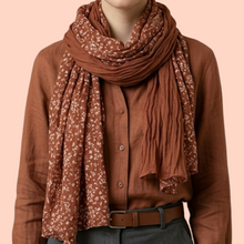 WILD FLOWER CREPE SCARF [RED]