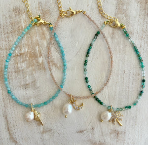 LUNA SHINE BRACELET [PEACH MOONSTONE]