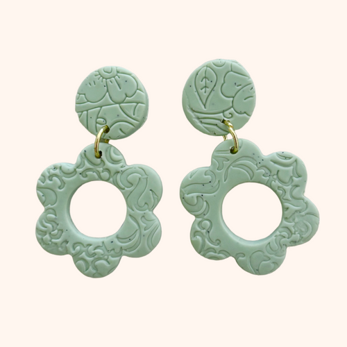 BLOOM EARRINGS [MATCHA]