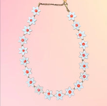 CERAMIC FLOWER CHAIN NECKLACE [PALE BLUE]
