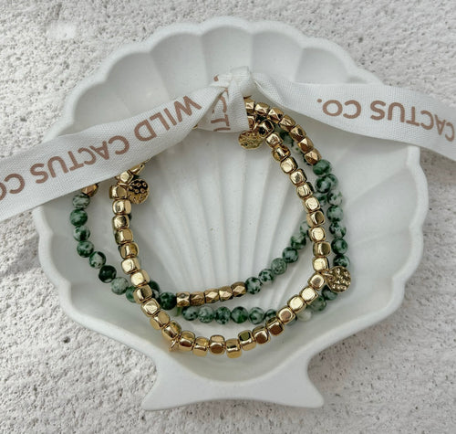 JUNGLE STACK BRACELETS [GREEN]