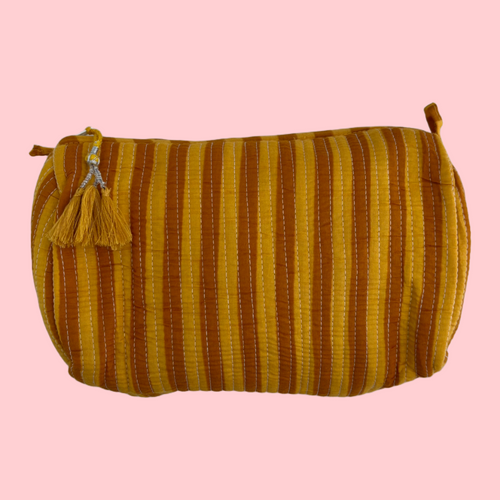 INDIE COSMETIC BAG [LEMON THIN STRIPPY]