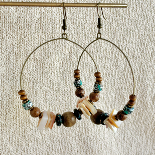 NAVA EARRINGS [WOOD]
