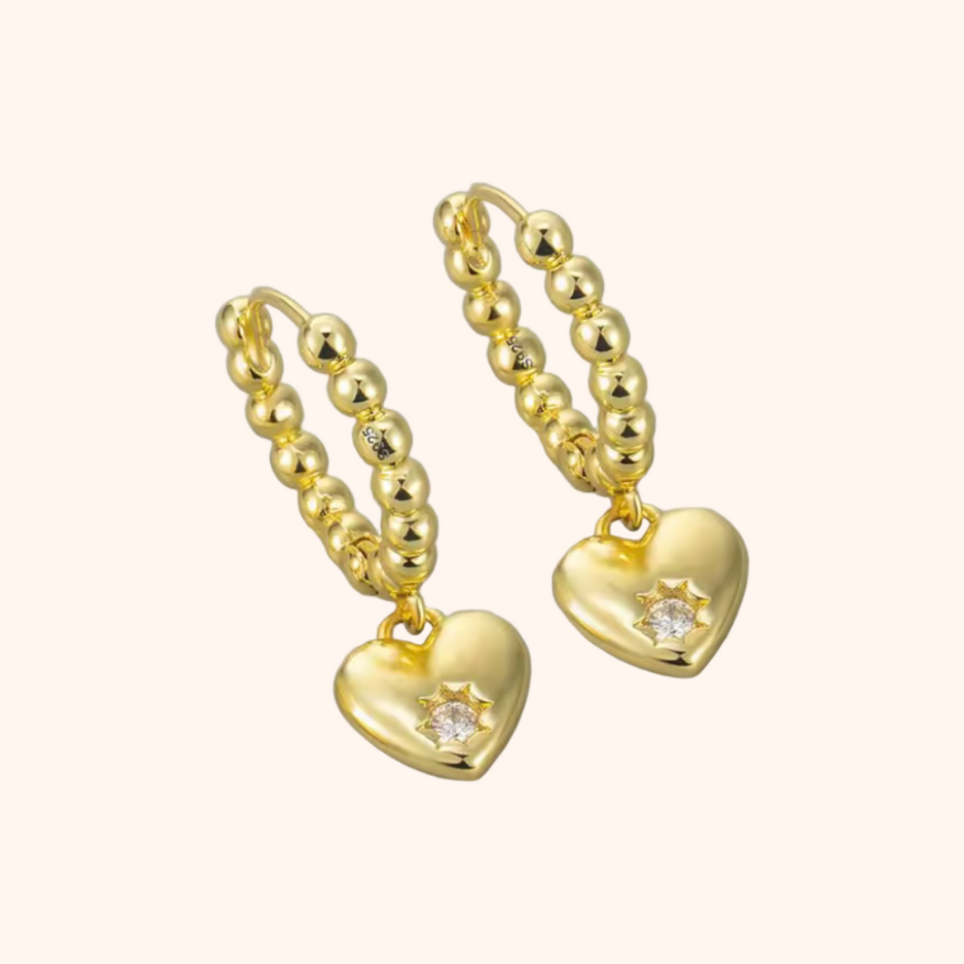 HEART ROCK EAR HOOPS