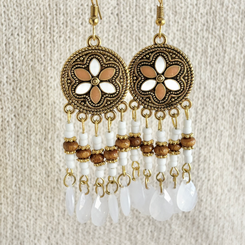 BOHO BLOOM EARRINGS [WHITE]