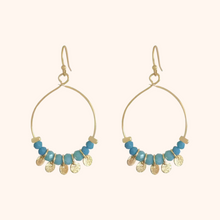PALM COVE EARRINGS [GOLD BLUE]