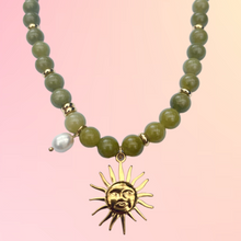 SUN PEARL BEADED NECKLACE [OLIVE]