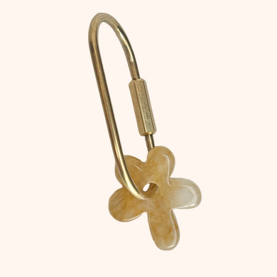 CRYSTAL FLOWER KEYRING [YELLOW QUARTZ]