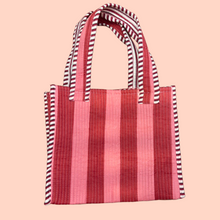 THE MINI TOTE [ BURGUNDY PINK STRIPPY]