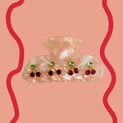 CHERRY ON TOP HAIR CLIP [PINK GEM]