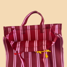 THE SHOPPER TOTE [CHERRY STRIPS]