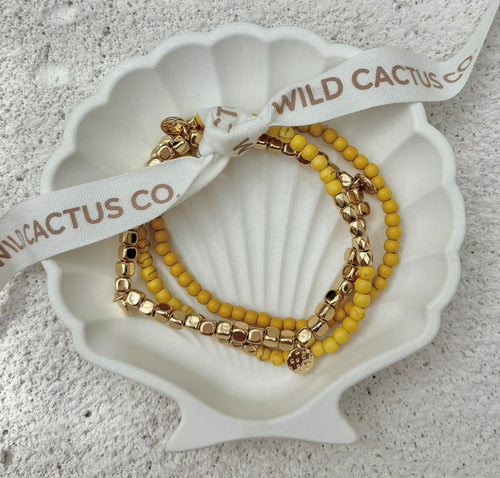 JUNGLE STACK BRACELETS [YELLOW]