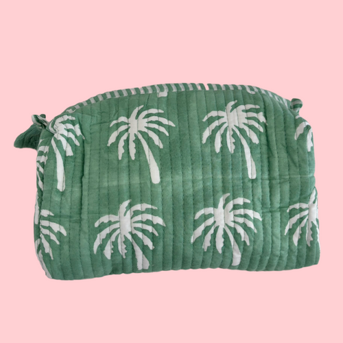INDIE COSMETIC BAG [PALM TREE GREEN]