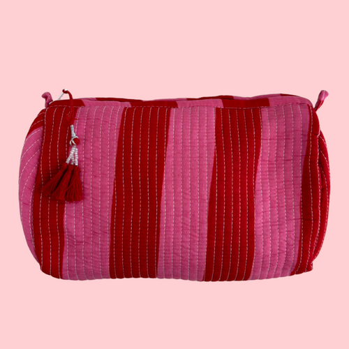 INDIE COSMETIC BAG [CANDY RED STRIPPY]