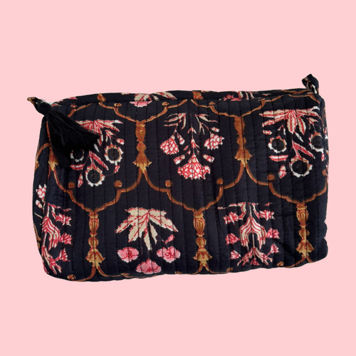 INDIE COSMETIC BAG [MYSTRIC FLORAL BLACK]