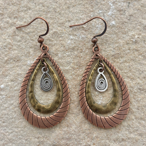 SPIRAL TEAR DROP EARRINGS
