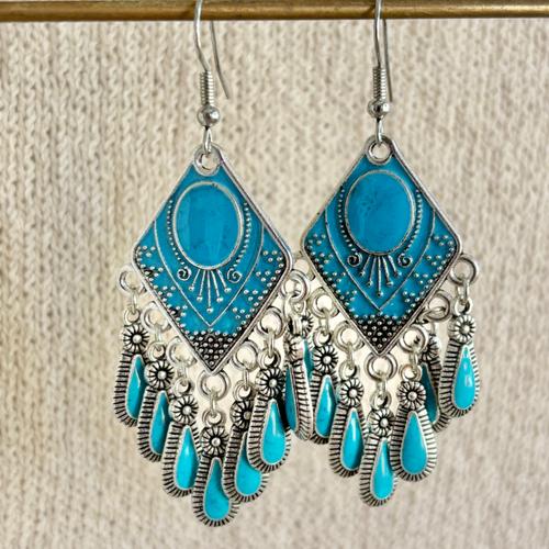 FEATHER LANE EARRINGS [TURQUOISE]