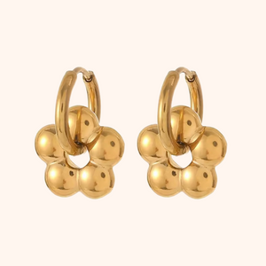 FLOWER BUBBLE EAR HOOPS