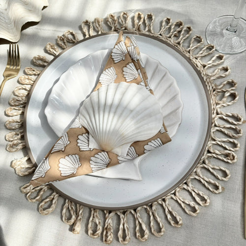 SEASHELL NAPKIN SET OF 4 [CHAI]