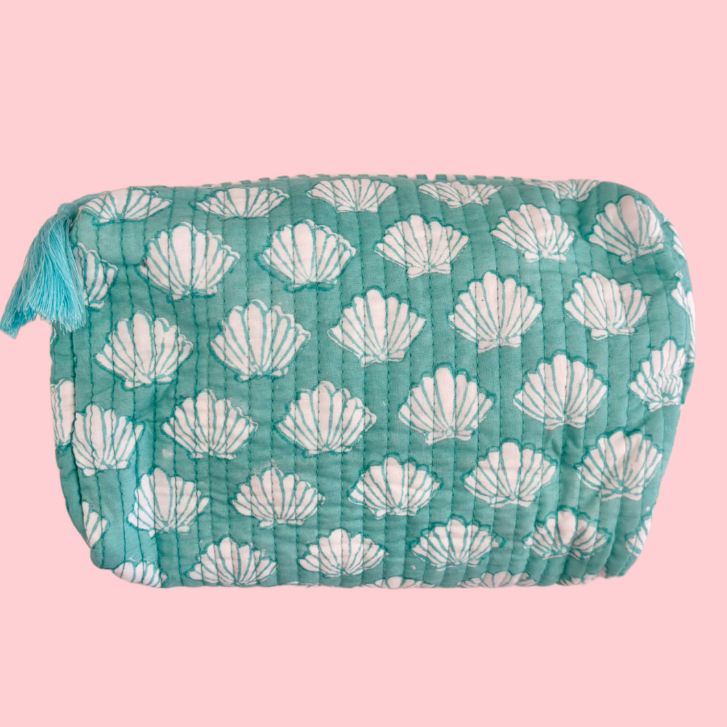 INDIE COSMETIC BAG [TURQUOISE SEASHELL]