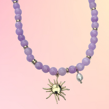 SUN PEARL BEADED NECKLACE [LILAC]