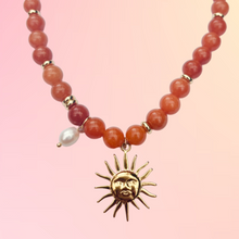 SUN PEARL BEADED NECKLACE [ORANGE]