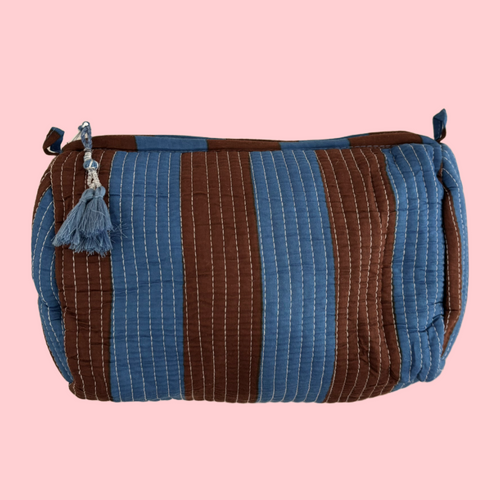INDIE COSMETIC BAG [OCEAN CACAO STRIPPY]