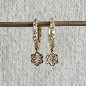 PAVED BLOOM EAR HOOPS