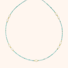 BOHEME PEARL NECKLACE/ CHOKER [AMAZONITE]