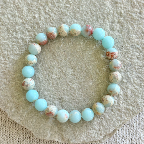 BOHO MALA BRACELET [SKY BLUE JASPER]