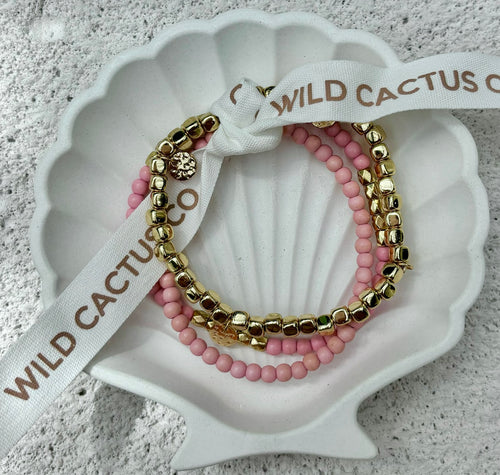 JUNGLE STACK BRACELETS [PINK]