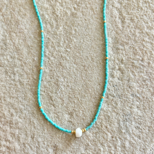 MILA PEARL NERCKLACE [TURQUOISE]
