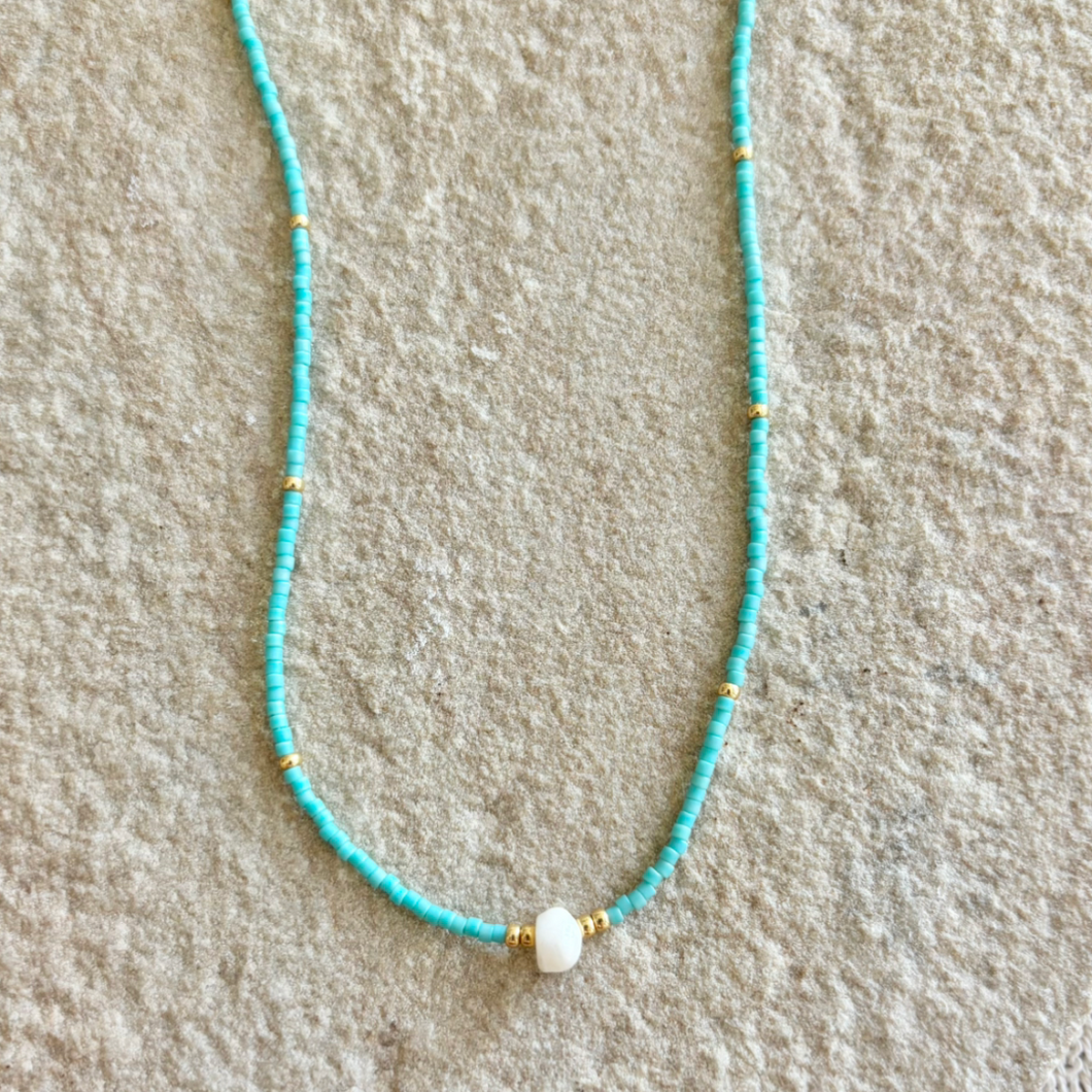 MILA PEARL NERCKLACE [TURQUOISE]