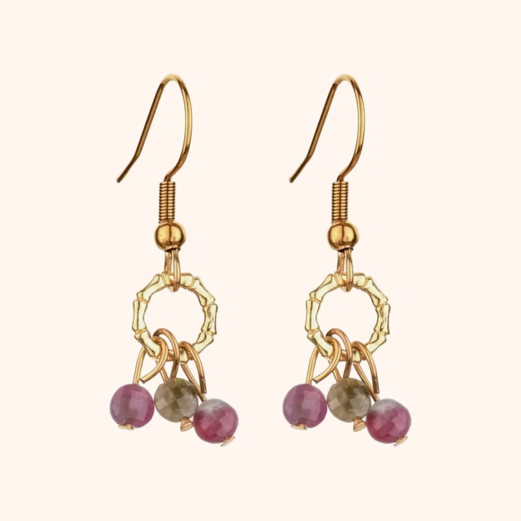 KARMA EARRINGS [WATERMELON TOURMALINE]