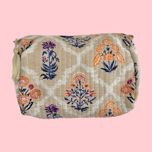 INDIE COSMETIC BAG [MYSTRIC FLORAL SAND]