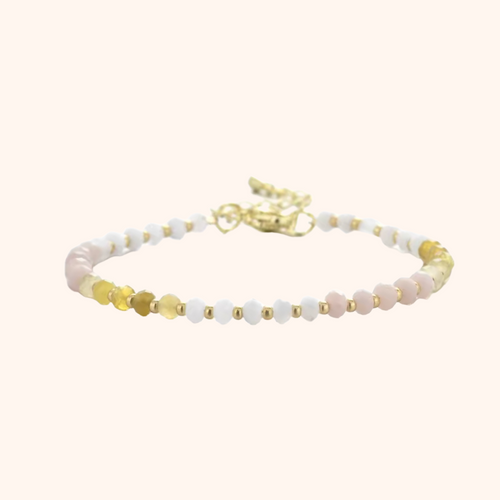 ESTELLE BRACELET [ROSE QUARTZ+YELLOW QUARTZ]