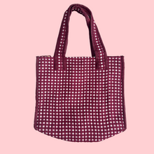 THE MINI TOTE [BURGUNDY GINGHAM + WILD FLOWER BURGUNDY]